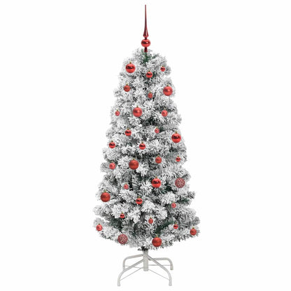 Künstlicher klappbarer Weihnachtsbaum Grün und Weiß 150 cm