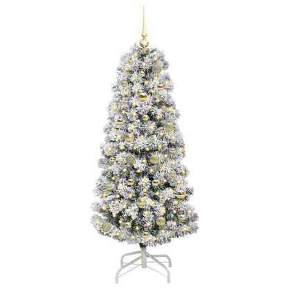 Künstlicher klappbarer Weihnachtsbaum Grün und Weiß 150 cm