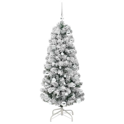 Künstlicher klappbarer Weihnachtsbaum Grün und Weiß 150 cm