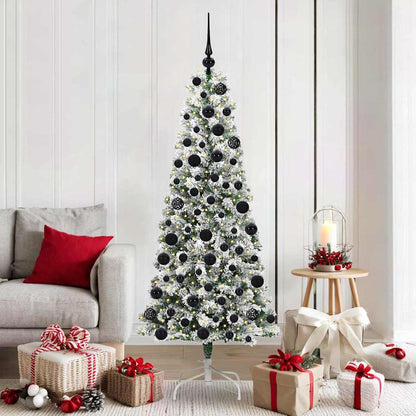 Künstlicher klappbarer Weihnachtsbaum Grün und Weiß 180 cm