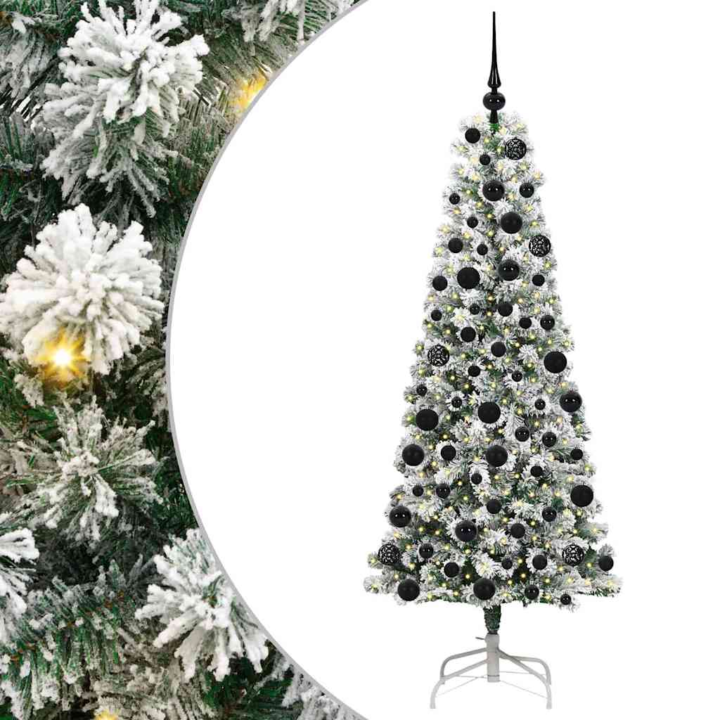 Künstlicher klappbarer Weihnachtsbaum Grün und Weiß 180 cm