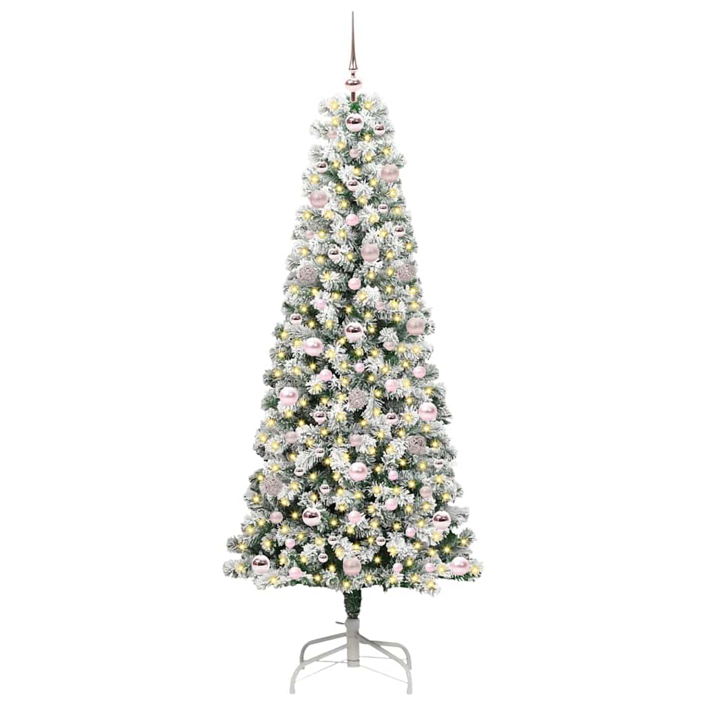 Künstlicher klappbarer Weihnachtsbaum Grün und Weiß 180 cm