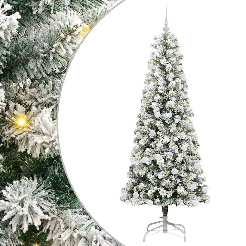 Künstlicher klappbarer Weihnachtsbaum Grün und Weiß 180 cm
