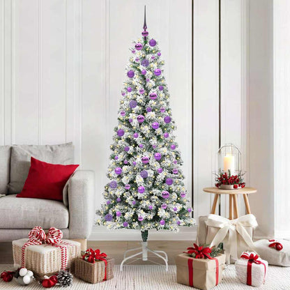 Künstlicher klappbarer Weihnachtsbaum Grün und Weiß 180 cm