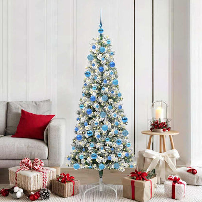 Künstlicher klappbarer Weihnachtsbaum Grün und Weiß 180 cm
