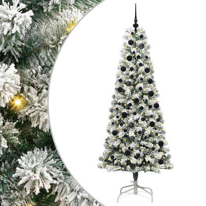 Künstlicher klappbarer Weihnachtsbaum Grün und Weiß 210 cm
