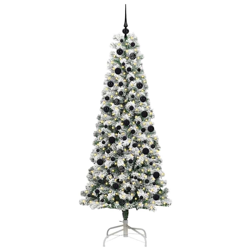Künstlicher klappbarer Weihnachtsbaum Grün und Weiß 210 cm
