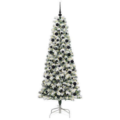 Künstlicher klappbarer Weihnachtsbaum Grün und Weiß 210 cm