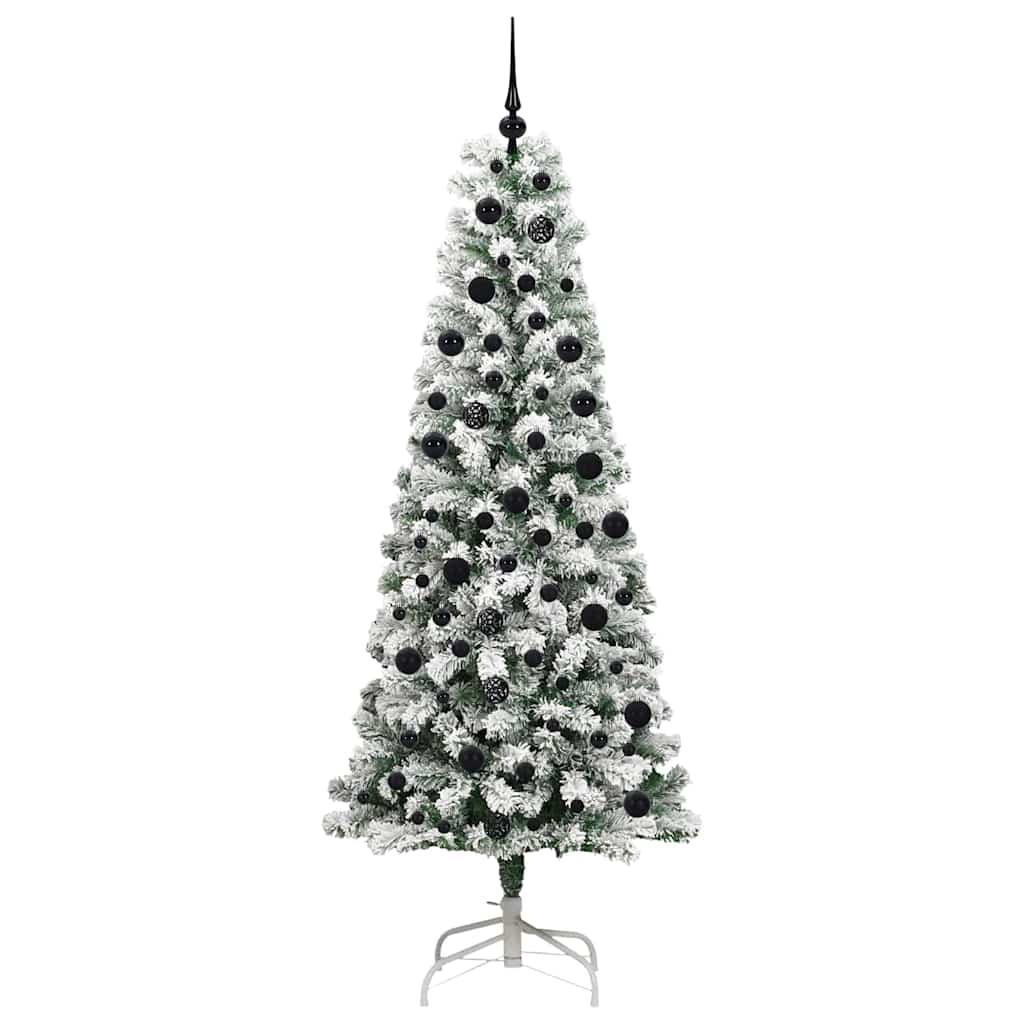 Künstlicher klappbarer Weihnachtsbaum Grün und Weiß 210 cm