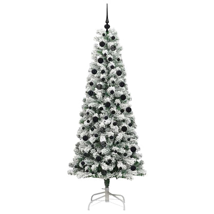 Künstlicher klappbarer Weihnachtsbaum Grün und Weiß 210 cm