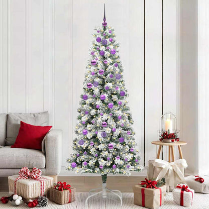 Künstlicher klappbarer Weihnachtsbaum Grün und Weiß 210 cm