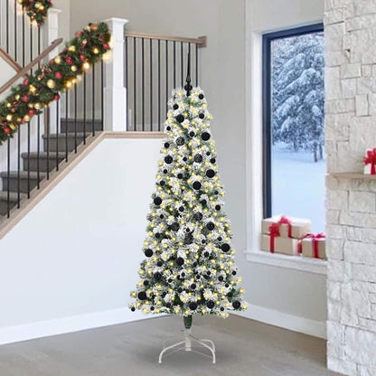 Künstlicher klappbarer Weihnachtsbaum Grün und Weiß 240 cm