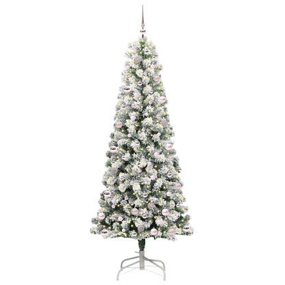 Künstlicher klappbarer Weihnachtsbaum Grün und Weiß 240 cm