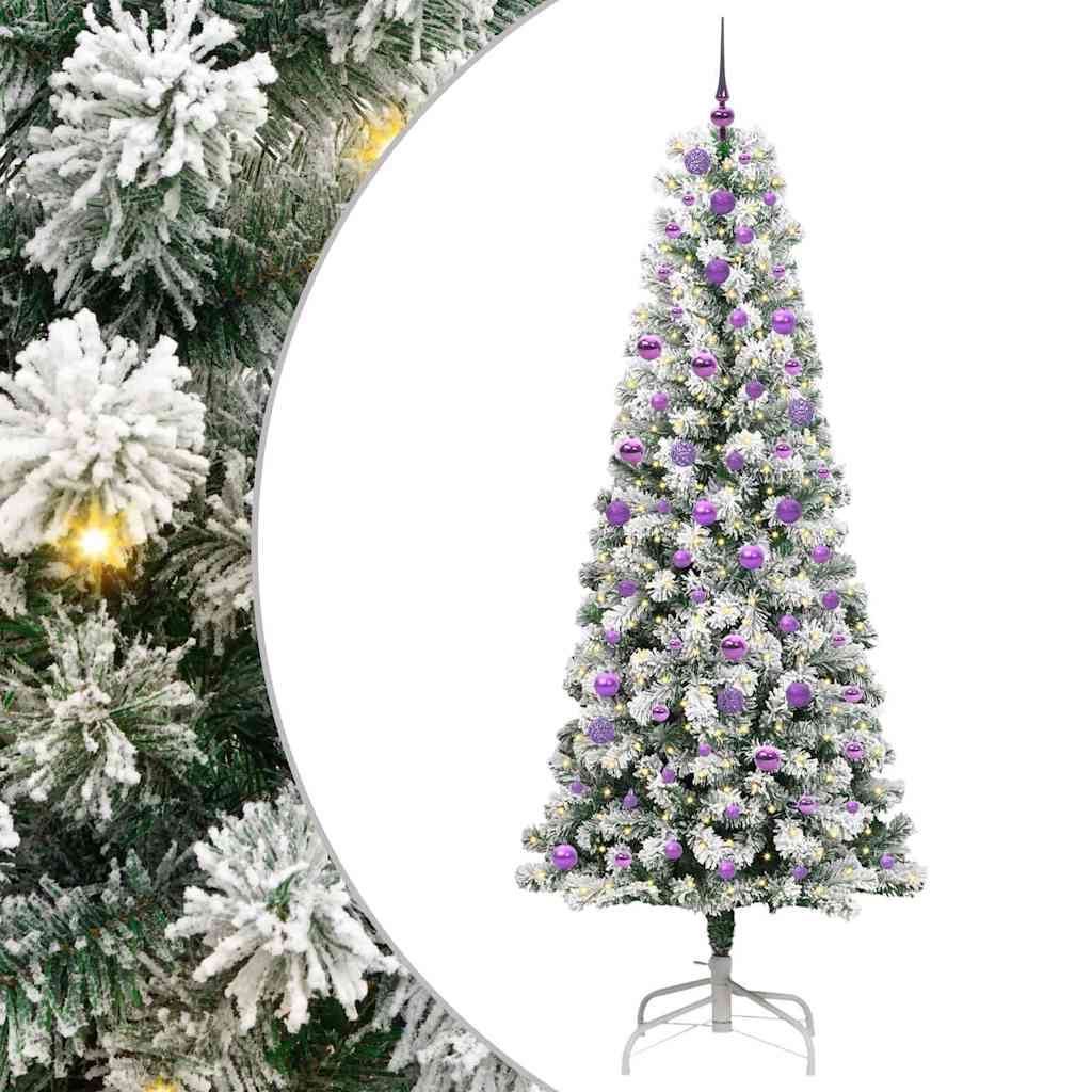 Künstlicher klappbarer Weihnachtsbaum Grün und Weiß 240 cm