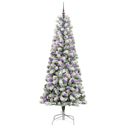Künstlicher klappbarer Weihnachtsbaum Grün und Weiß 240 cm