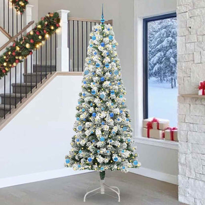Künstlicher klappbarer Weihnachtsbaum Grün und Weiß 240 cm