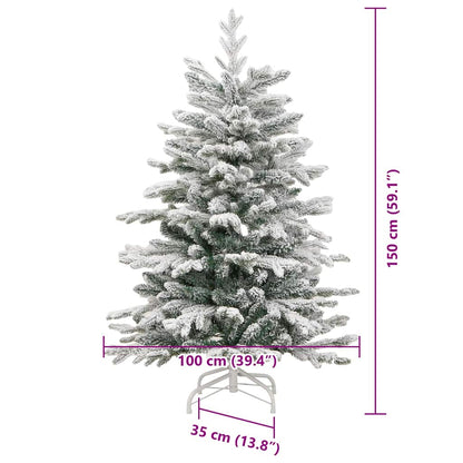 Künstlicher klappbarer Weihnachtsbaum Weiß 150 cm PE und PVC