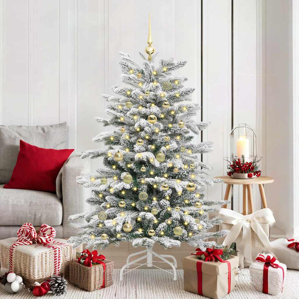 Künstlicher klappbarer Weihnachtsbaum Weiß 150 cm PE und PVC