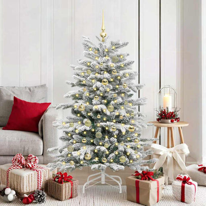 Künstlicher klappbarer Weihnachtsbaum Weiß 150 cm PE und PVC
