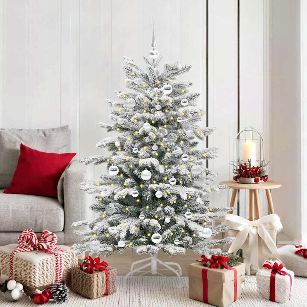 Künstlicher klappbarer Weihnachtsbaum Weiß 150 cm PE und PVC