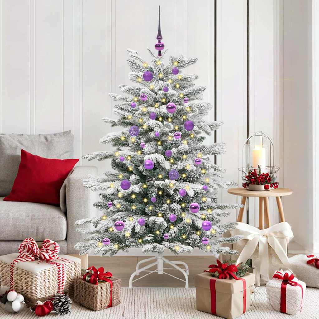 Künstlicher klappbarer Weihnachtsbaum Weiß 150 cm PE und PVC