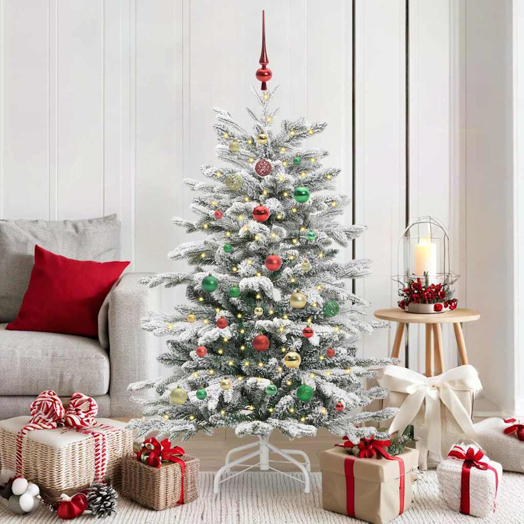 Künstlicher klappbarer Weihnachtsbaum Weiß 150 cm PE und PVC