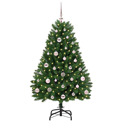 Künstlicher Weihnachtsbaum mit Baumspitze und Kugeln 120 cm