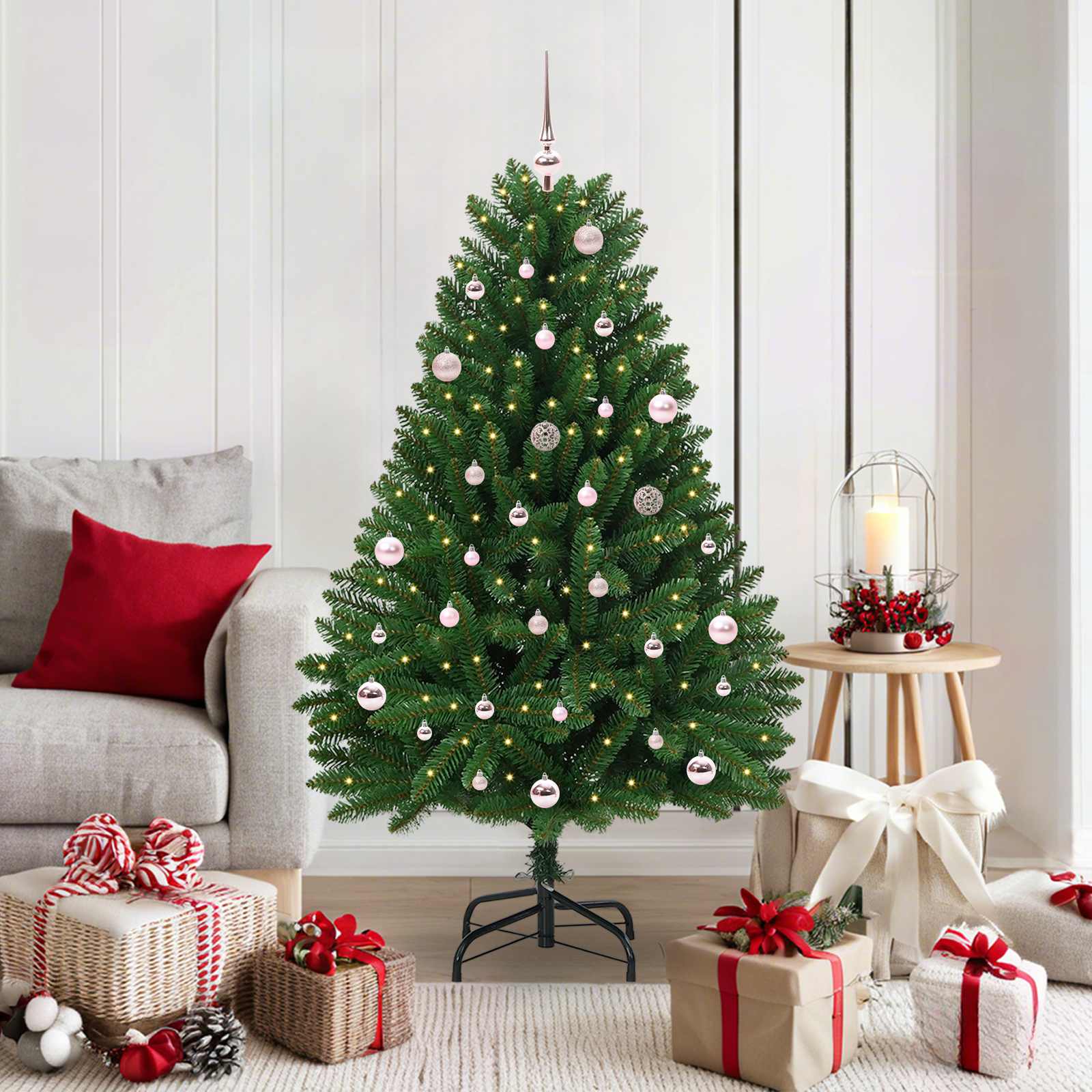 Künstlicher Weihnachtsbaum Grün 150 cm PVC und Metall