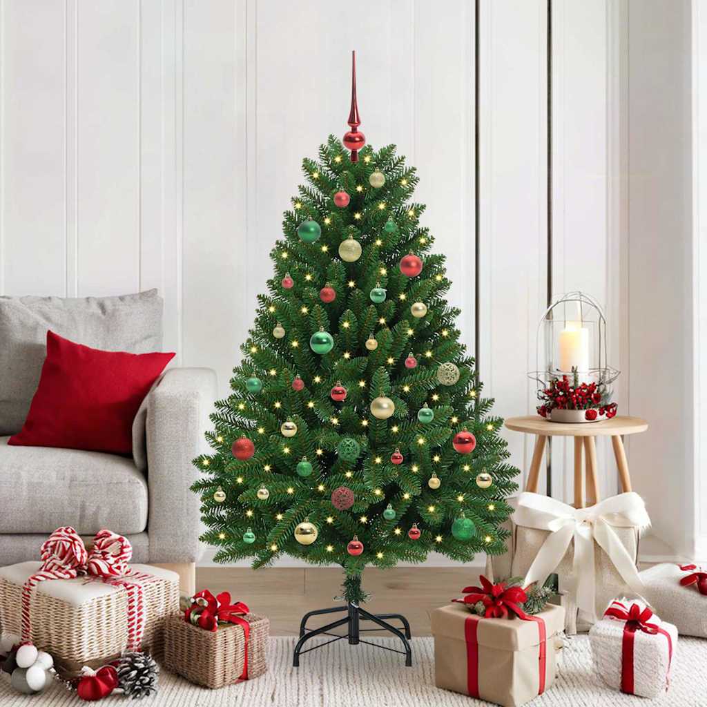 Künstlicher Weihnachtsbaum 150 cm 150 LEDs Warmes Weiß Grün