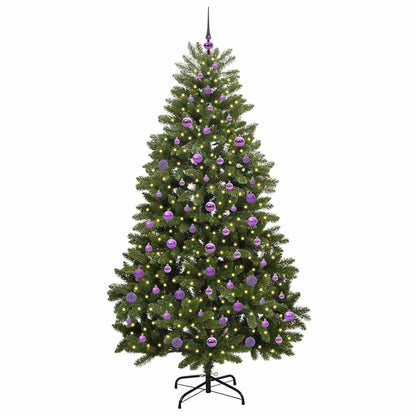 Künstlicher Weihnachtsbaum 210 cm 300 LEDs Warmes Weiß Grün