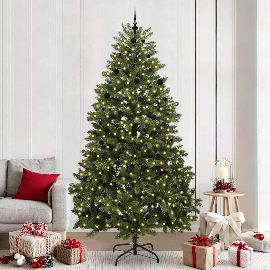 Künstlicher Weihnachtsbaum 240 cm 300 LEDs Warmes Weiß Grün