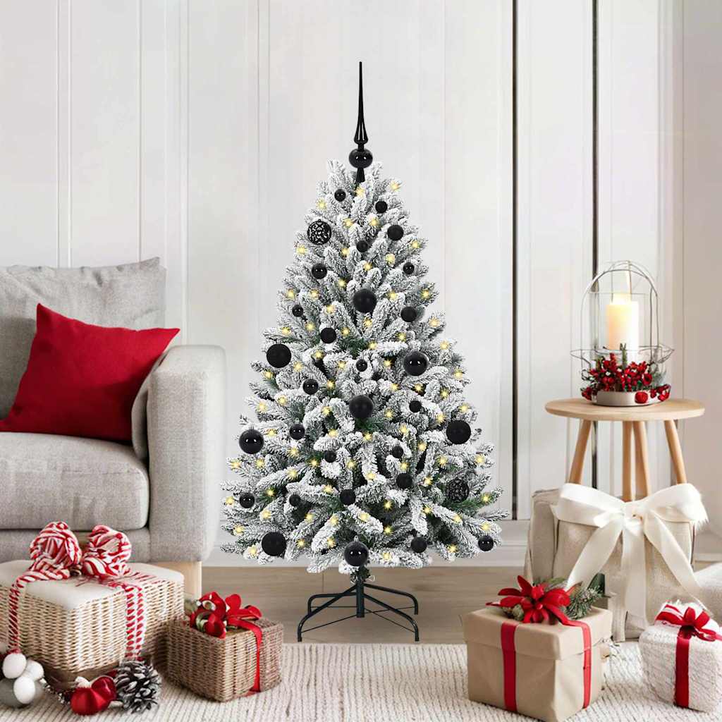 Künstlicher Weihnachtsbaum Grün und Weiß 120 cm PVC und Metall