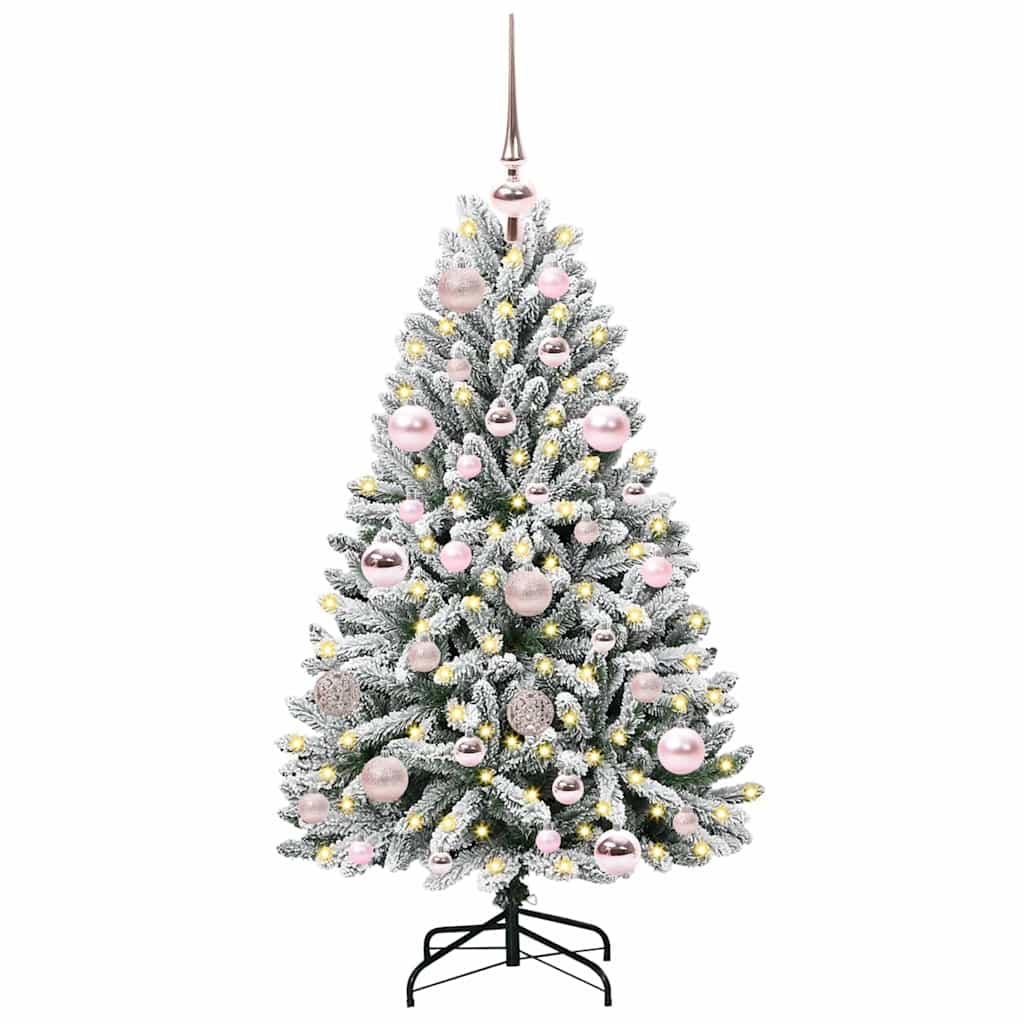 Künstlicher Weihnachtsbaum Grün und Weiß 120 cm PVC und Metall
