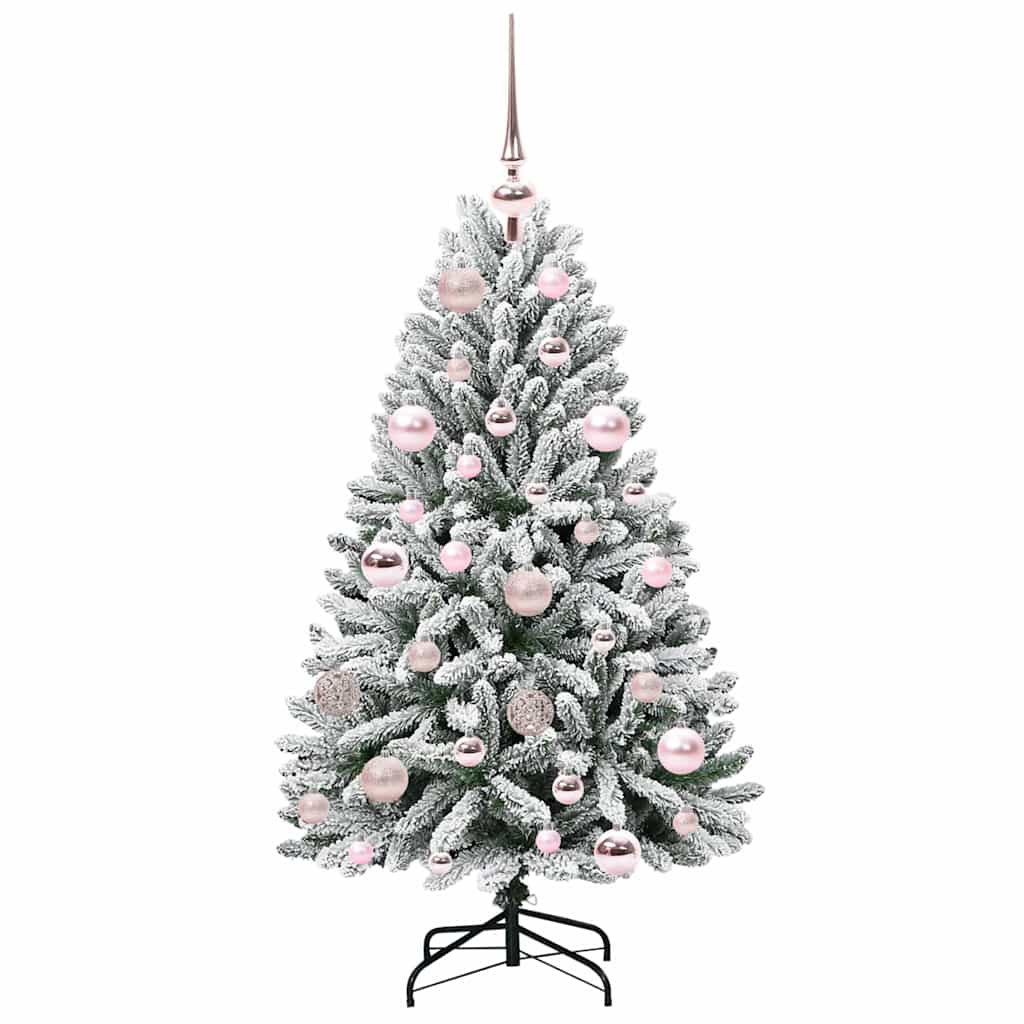 Künstlicher Weihnachtsbaum Grün und Weiß 120 cm PVC und Metall