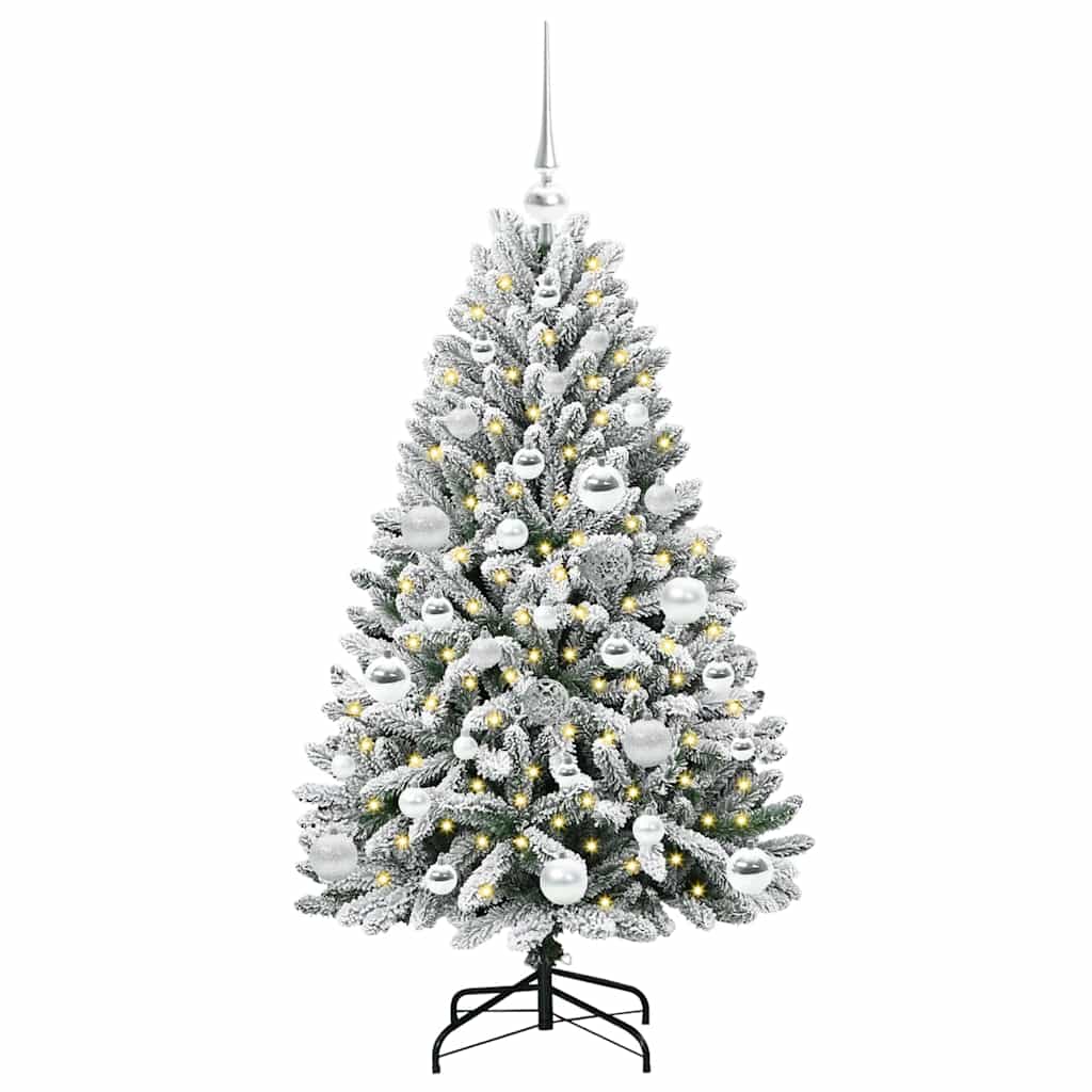 Künstlicher Weihnachtsbaum Grün und Weiß 120 cm PVC und Metall