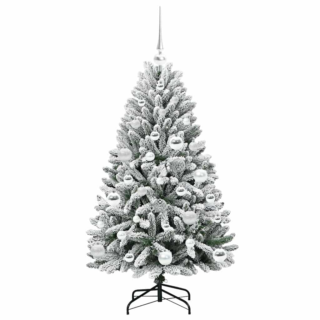 Künstlicher Weihnachtsbaum Grün und Weiß 120 cm PVC und Metall
