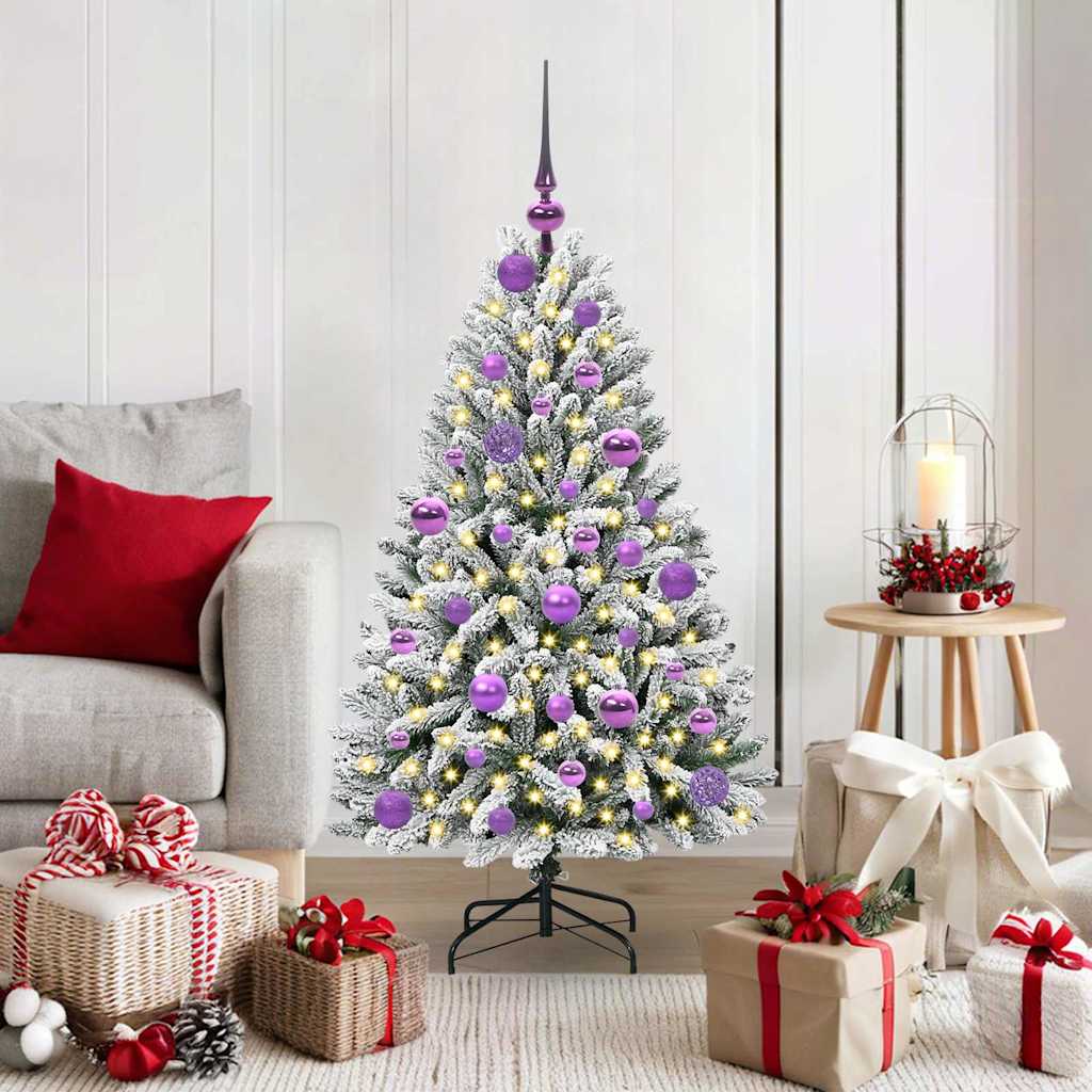 Künstlicher Weihnachtsbaum Grün und Weiß 120 cm PVC und Metall