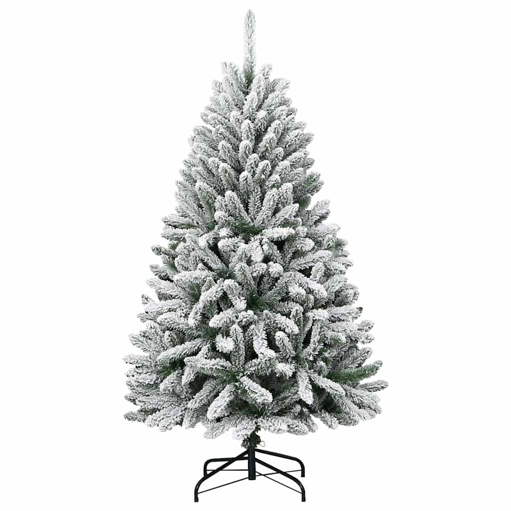Künstlicher Weihnachtsbaum Grün und Weiß 150 cm PVC und Metall