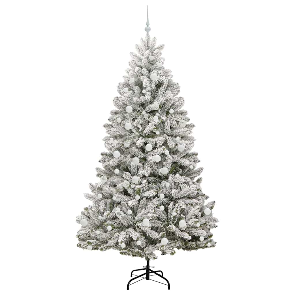 Künstlicher Weihnachtsbaum Grün und Weiß 210 cm PVC und Metall