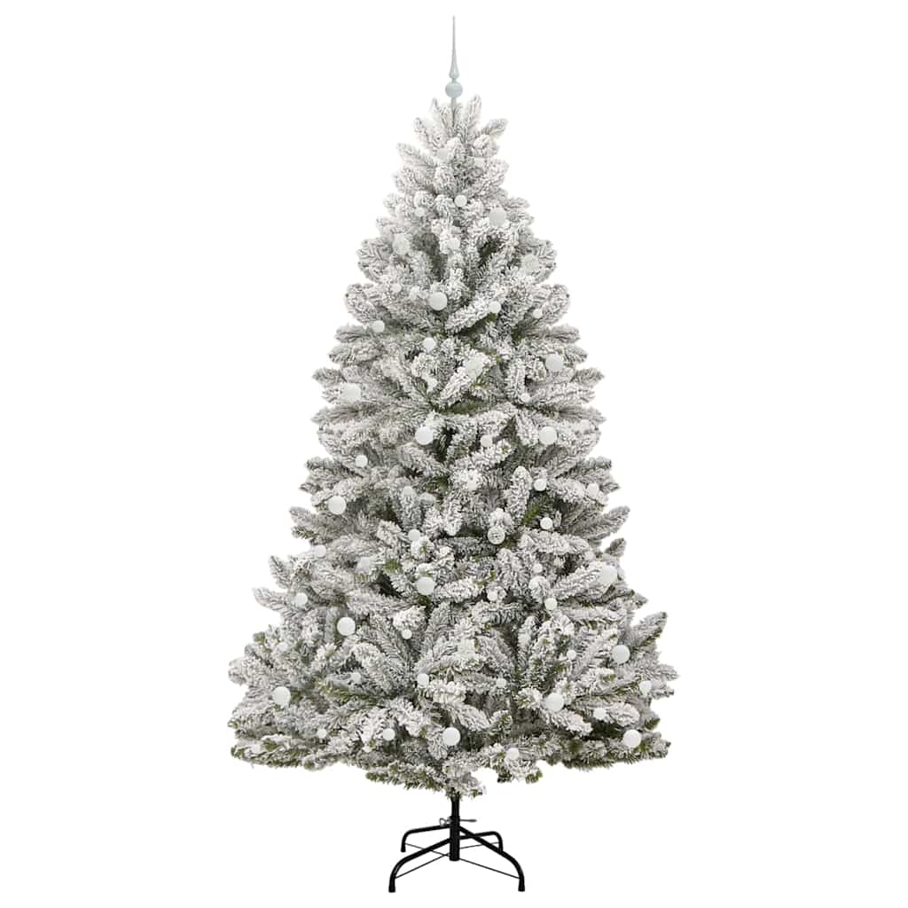 Künstlicher Weihnachtsbaum Grün und Weiß 240 cm PVC und Metall