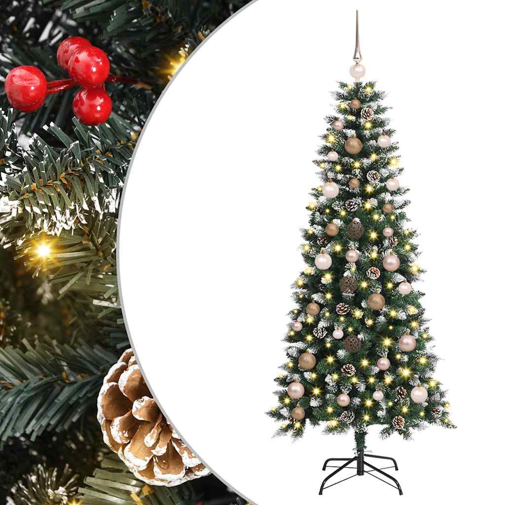 Künstlicher Weihnachtsbaum mit 150 LEDs mit Ständer Grün 150 cm