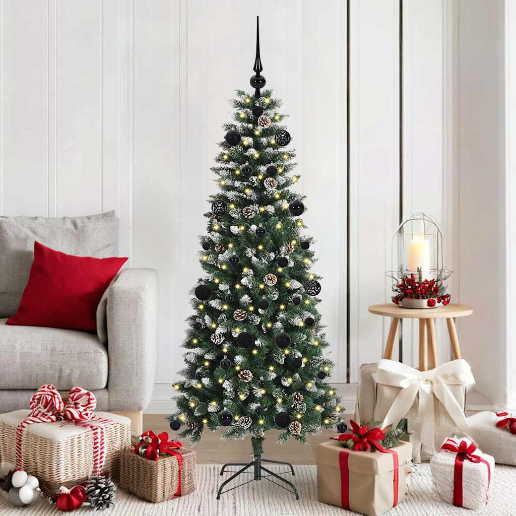Künstlicher Weihnachtsbaum mit 150 LEDs mit Ständer Grün 150 cm