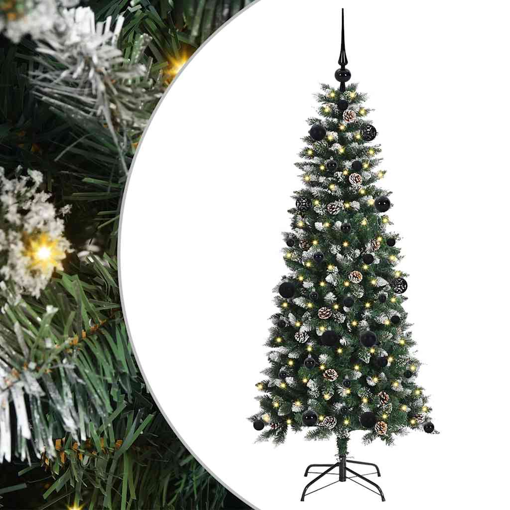Künstlicher Weihnachtsbaum mit 150 LEDs mit Ständer Grün 150 cm