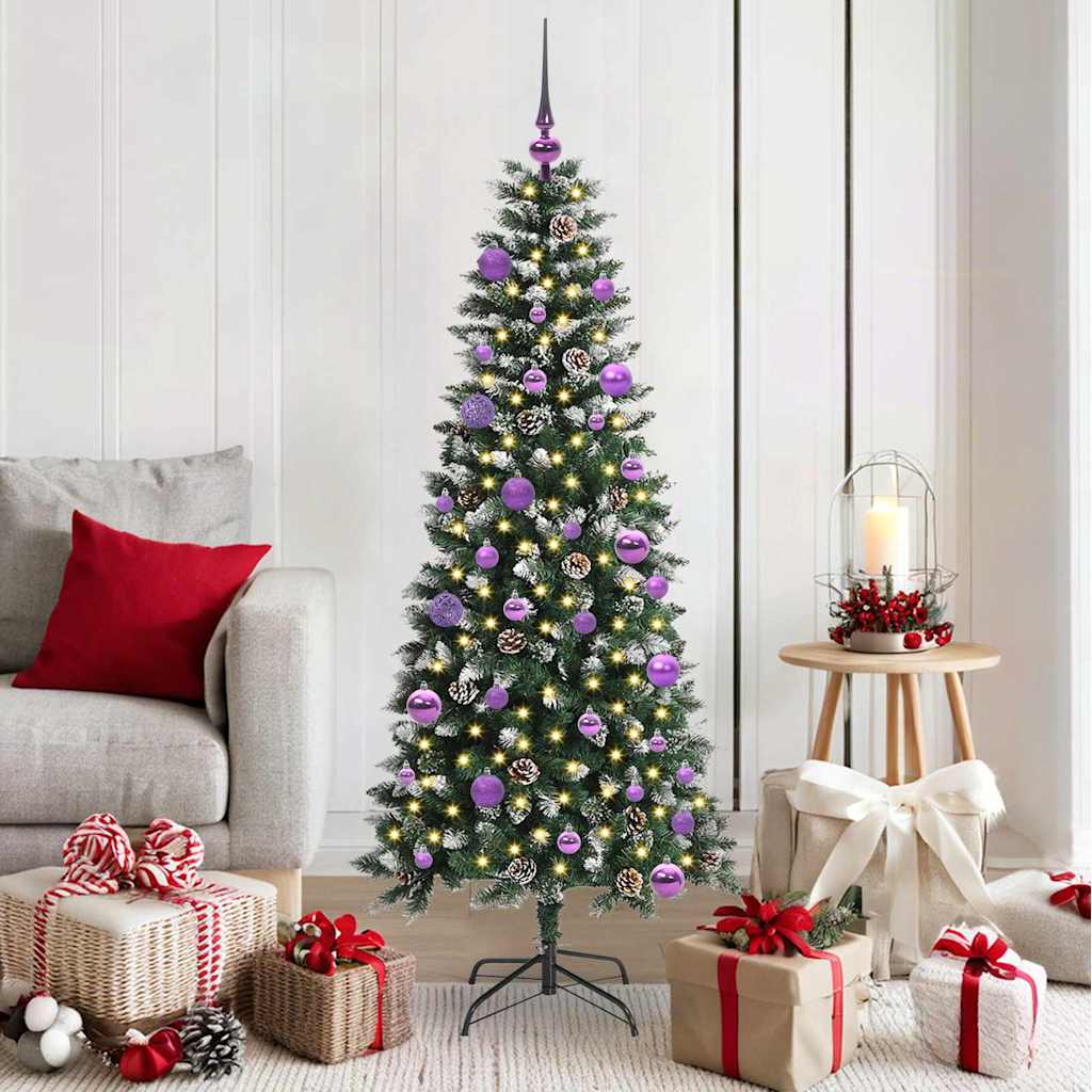 Künstlicher Weihnachtsbaum mit 150 LEDs mit Ständer Grün 150 cm