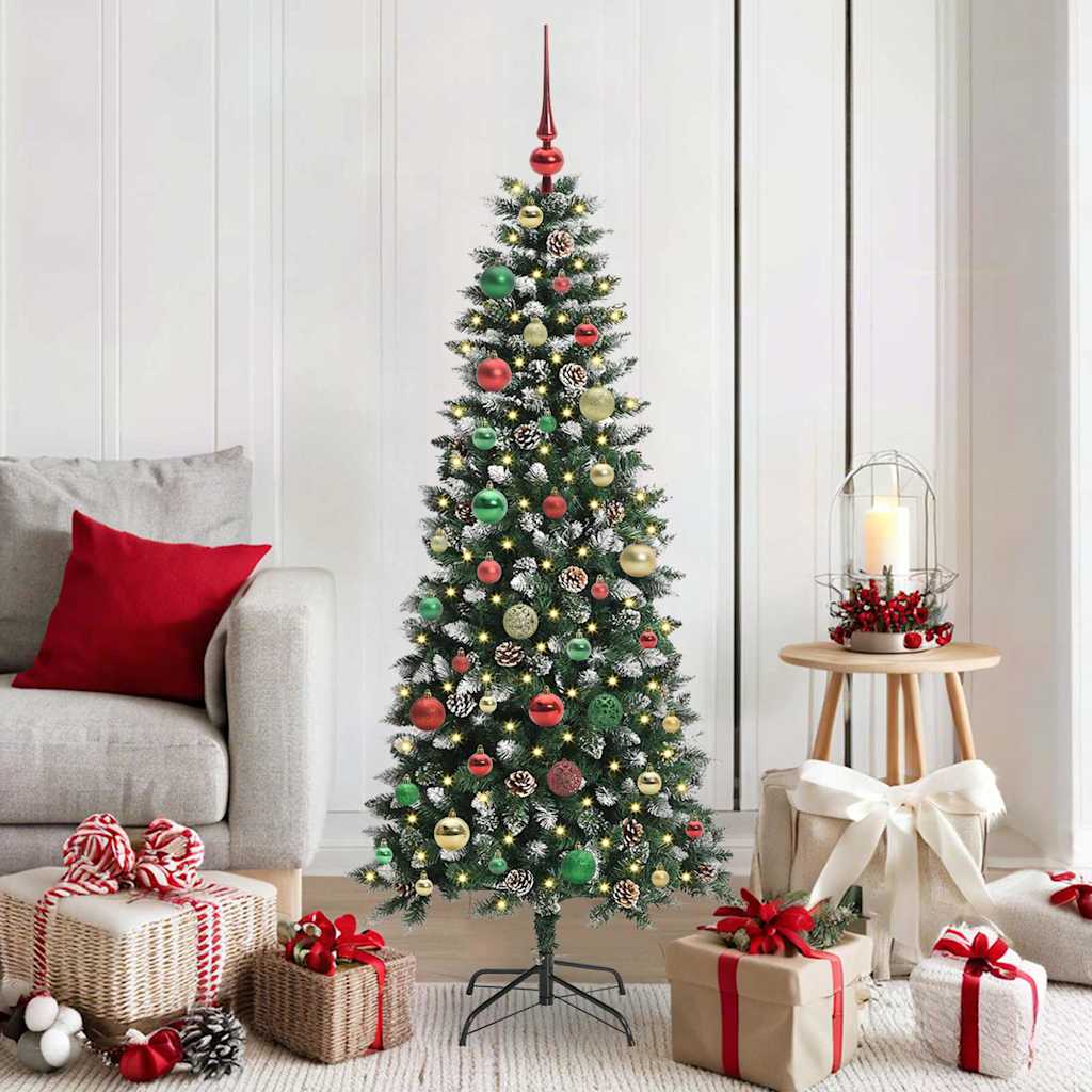 Künstlicher Weihnachtsbaum mit 150 LEDs mit Ständer Grün 150 cm