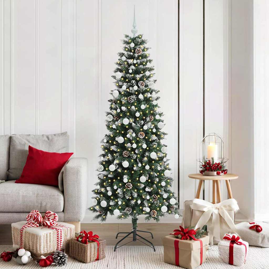 Künstlicher Weihnachtsbaum mit 300 LEDs mit Ständer Grün 180 cm