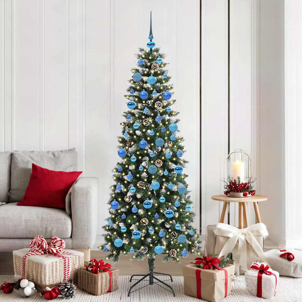 Künstlicher Weihnachtsbaum mit 300 LEDs mit Ständer Grün 180 cm