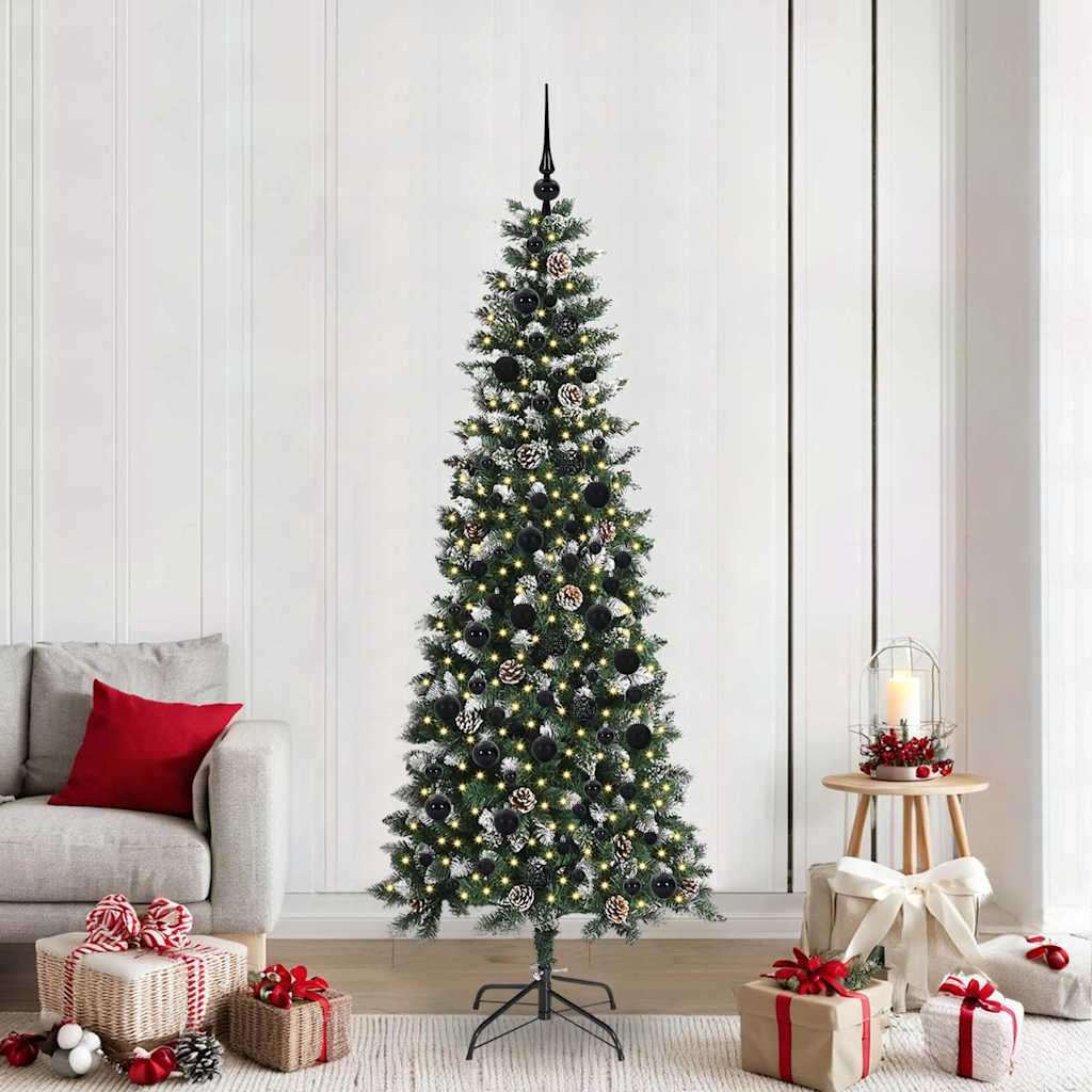 Künstlicher Weihnachtsbaum mit 300 LEDs mit Ständer Grün 210 cm