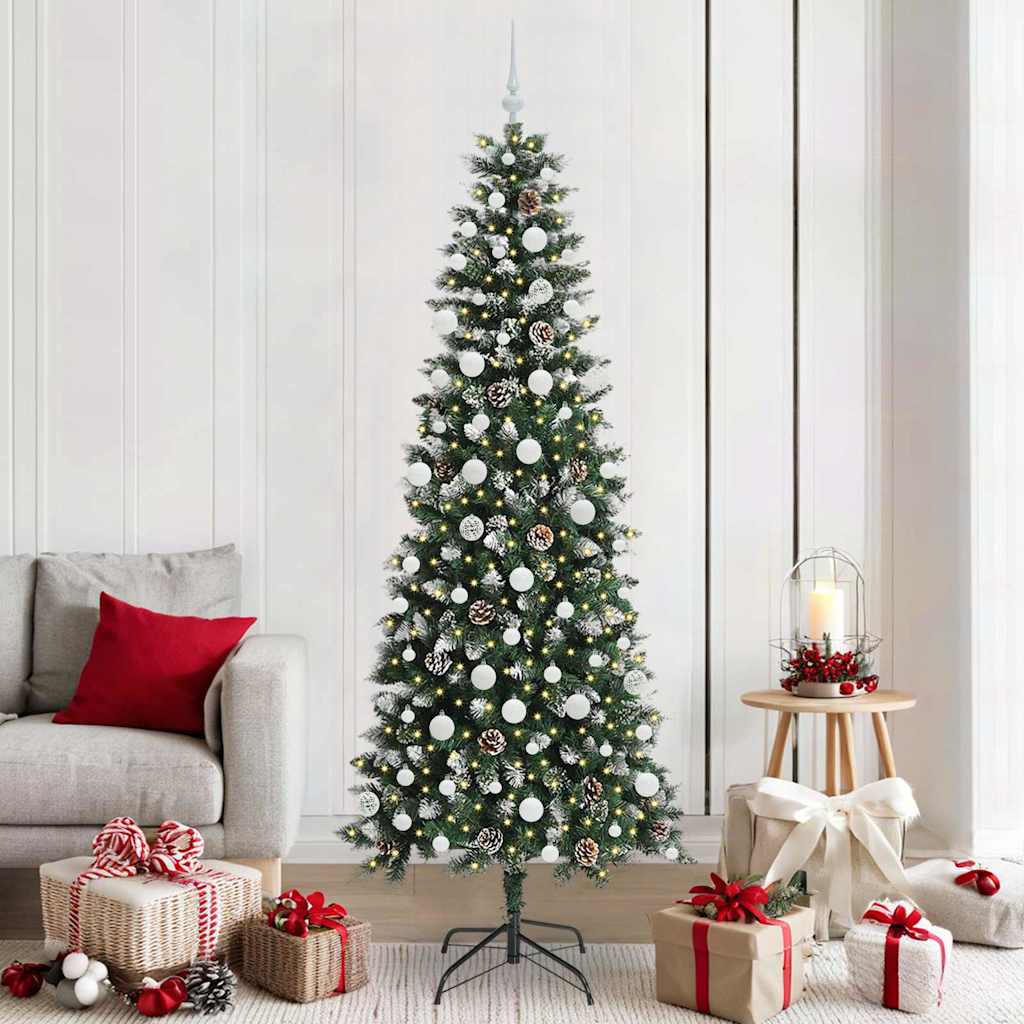 Künstlicher Weihnachtsbaum mit 300 LEDs mit Ständer Grün 210 cm