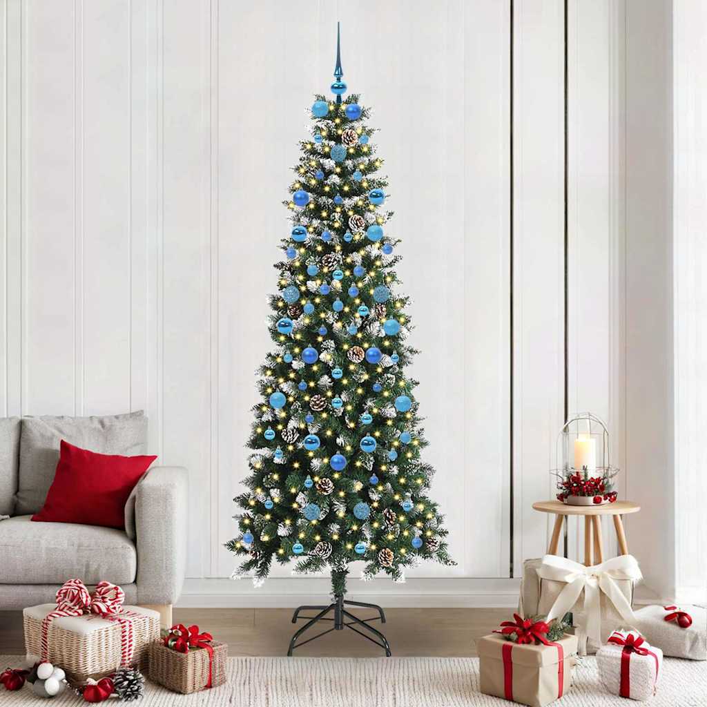 Künstlicher Weihnachtsbaum mit 300 LEDs mit Ständer Grün 210 cm